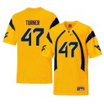 Men's West Virginia Mountaineers NCAA #47 Joseph Turner Yellow Authentic Nike Throwback Stitched College Football Jersey UL15D57PW